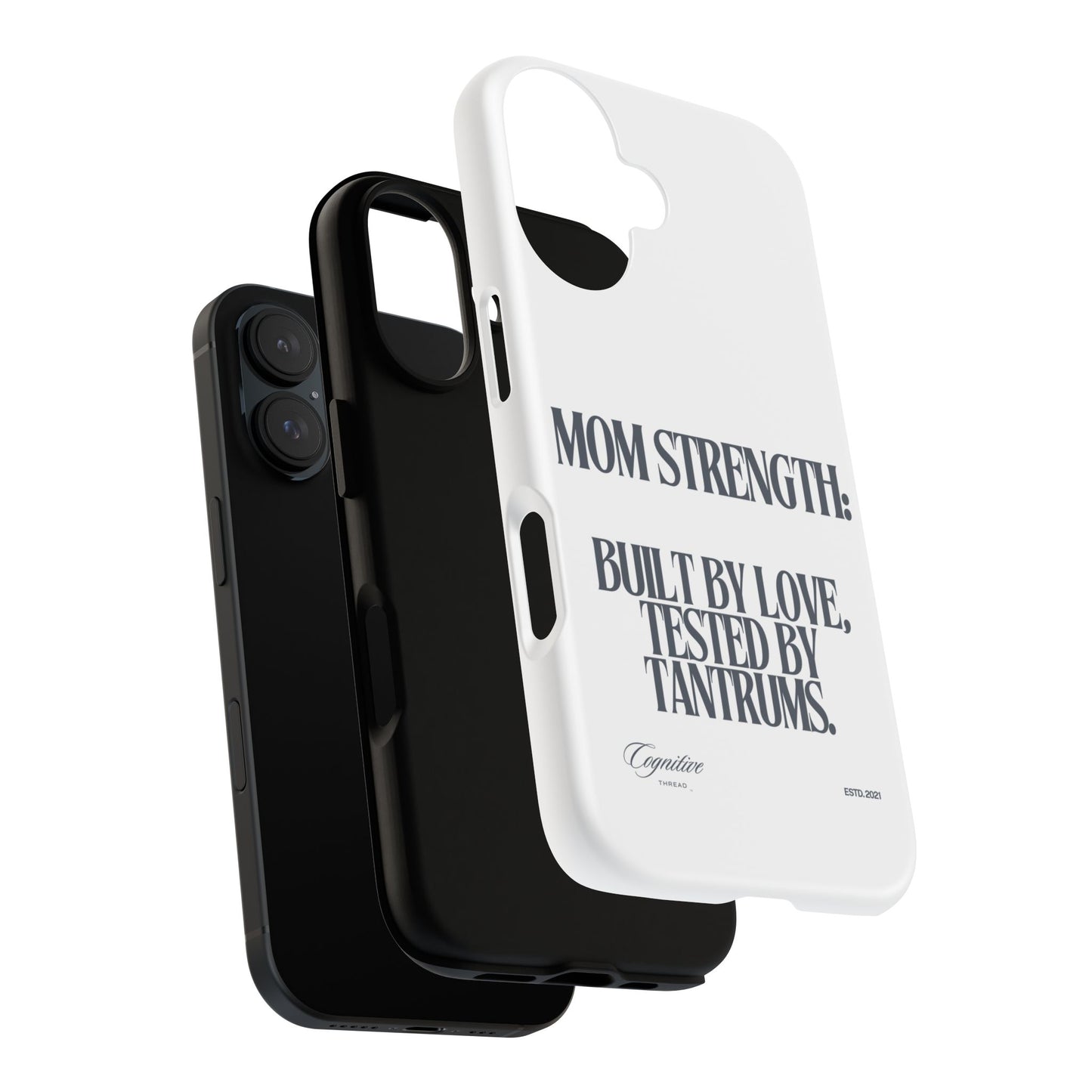 White "Mom Strength" Phone Case