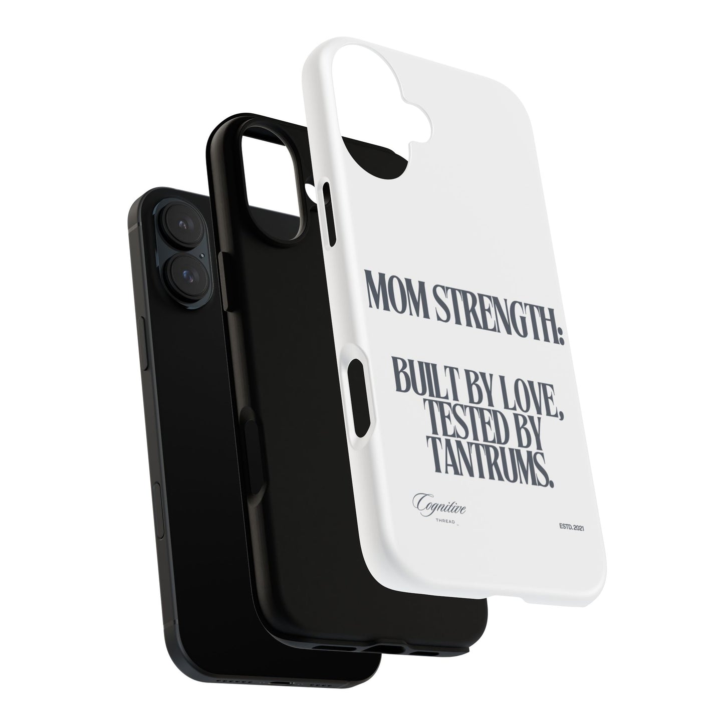 White "Mom Strength" Phone Case