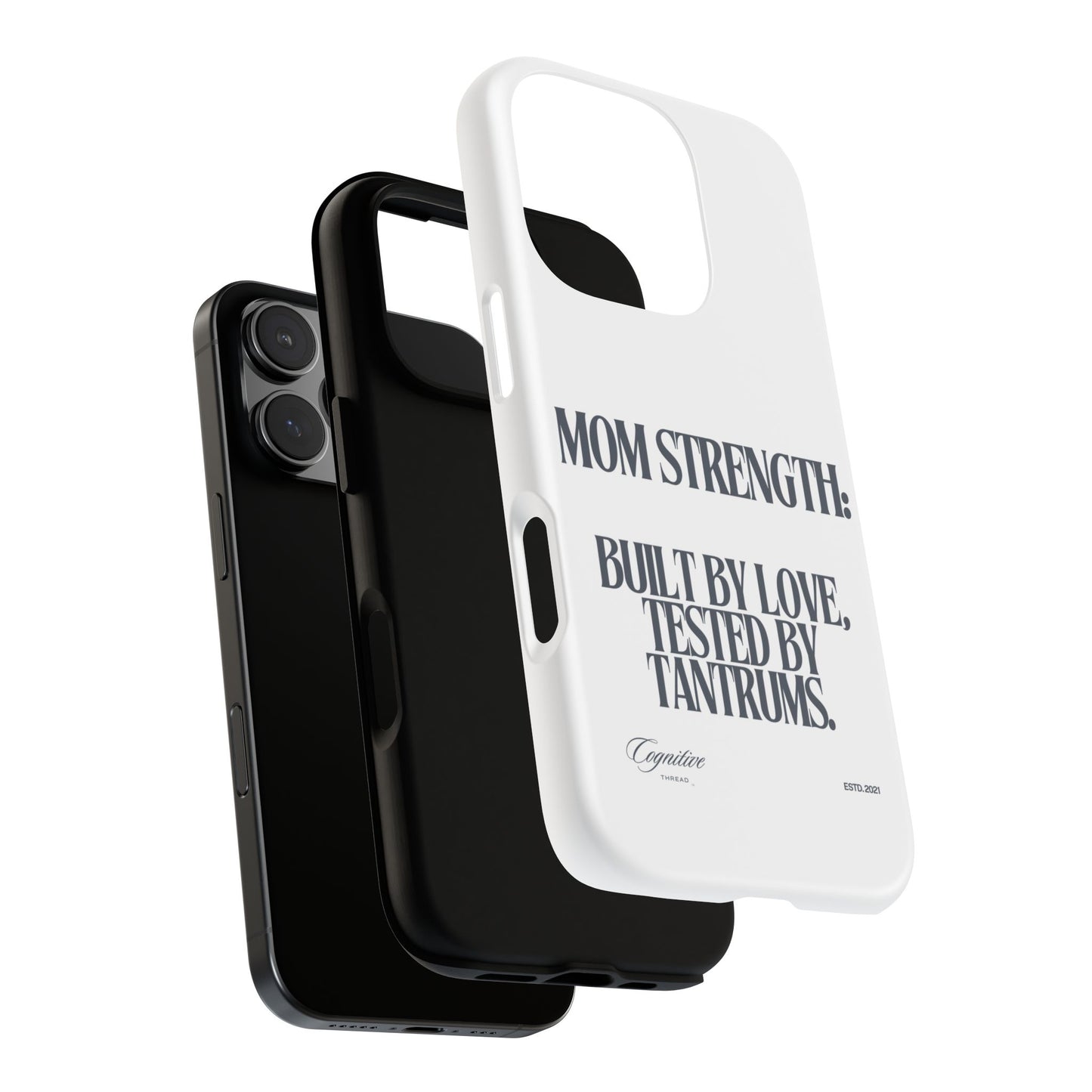 White "Mom Strength" Phone Case
