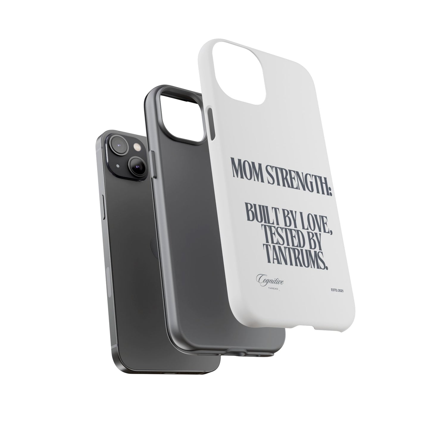 White "Mom Strength" Phone Case