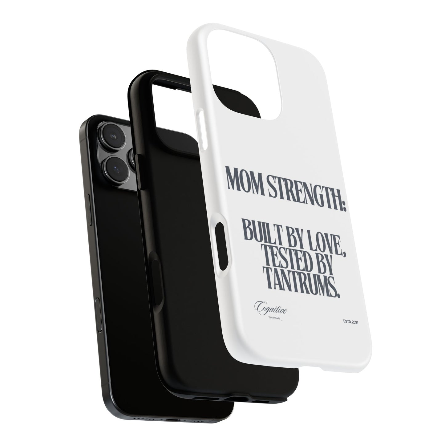 White "Mom Strength" Phone Case