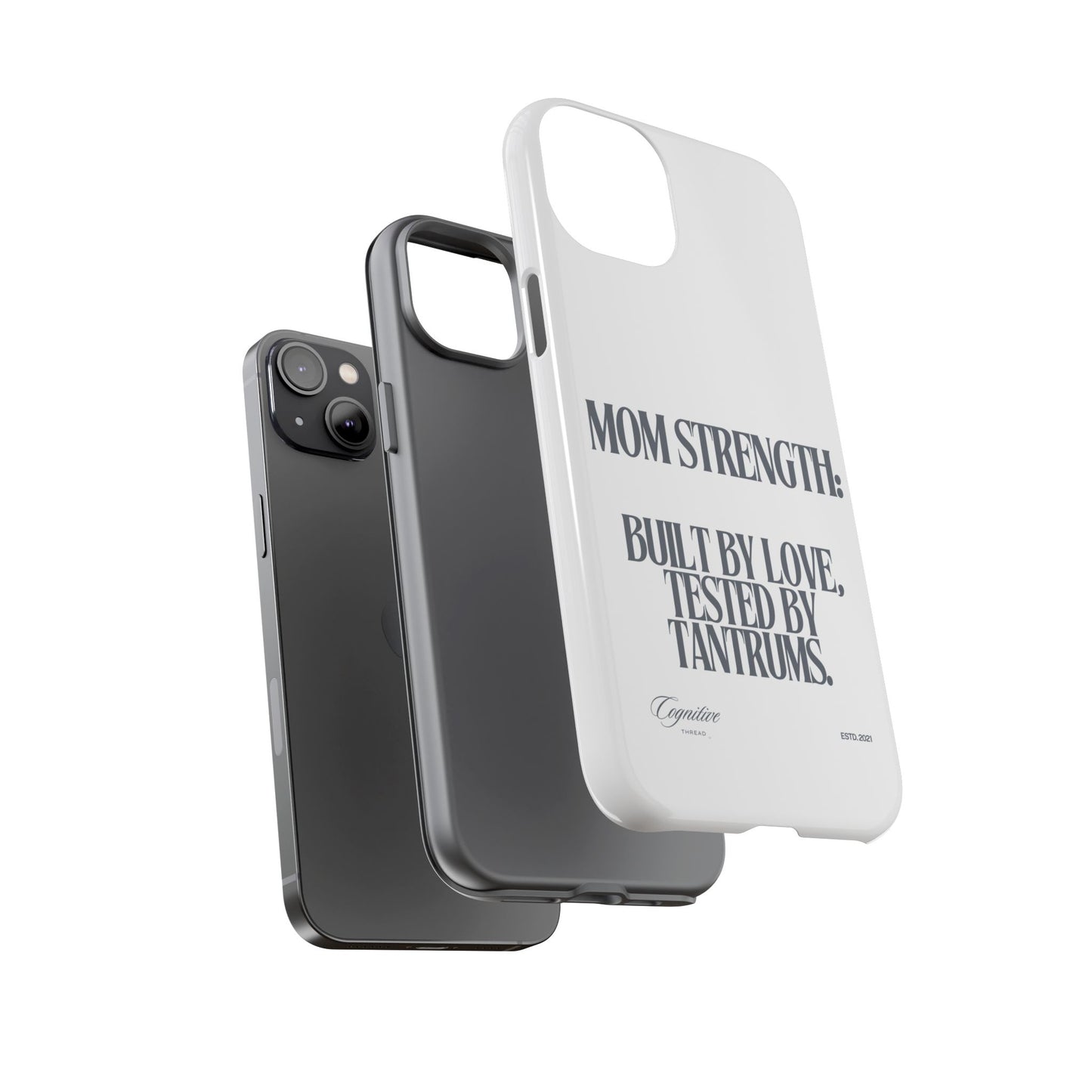 White "Mom Strength" Phone Case