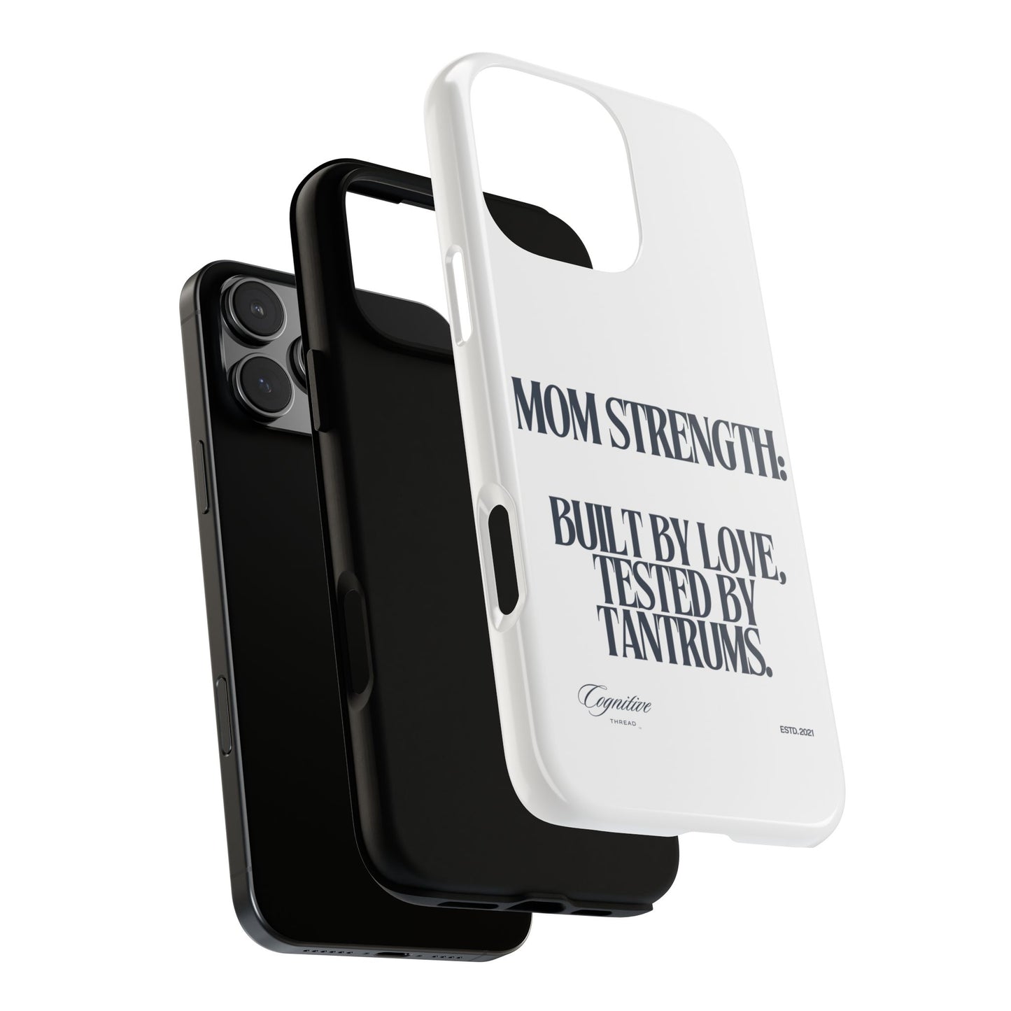 White "Mom Strength" Phone Case