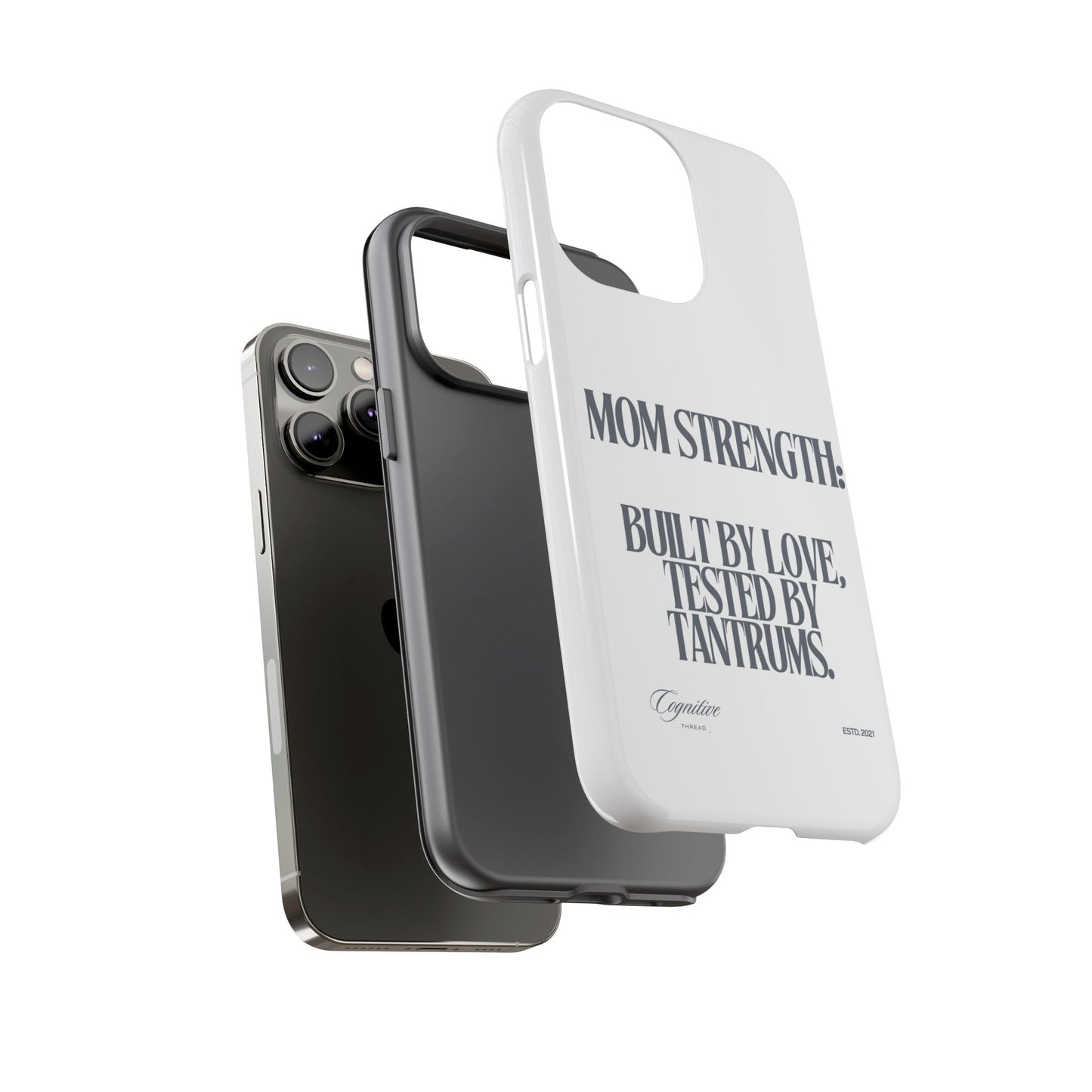 White "Mom Strength" Phone Case