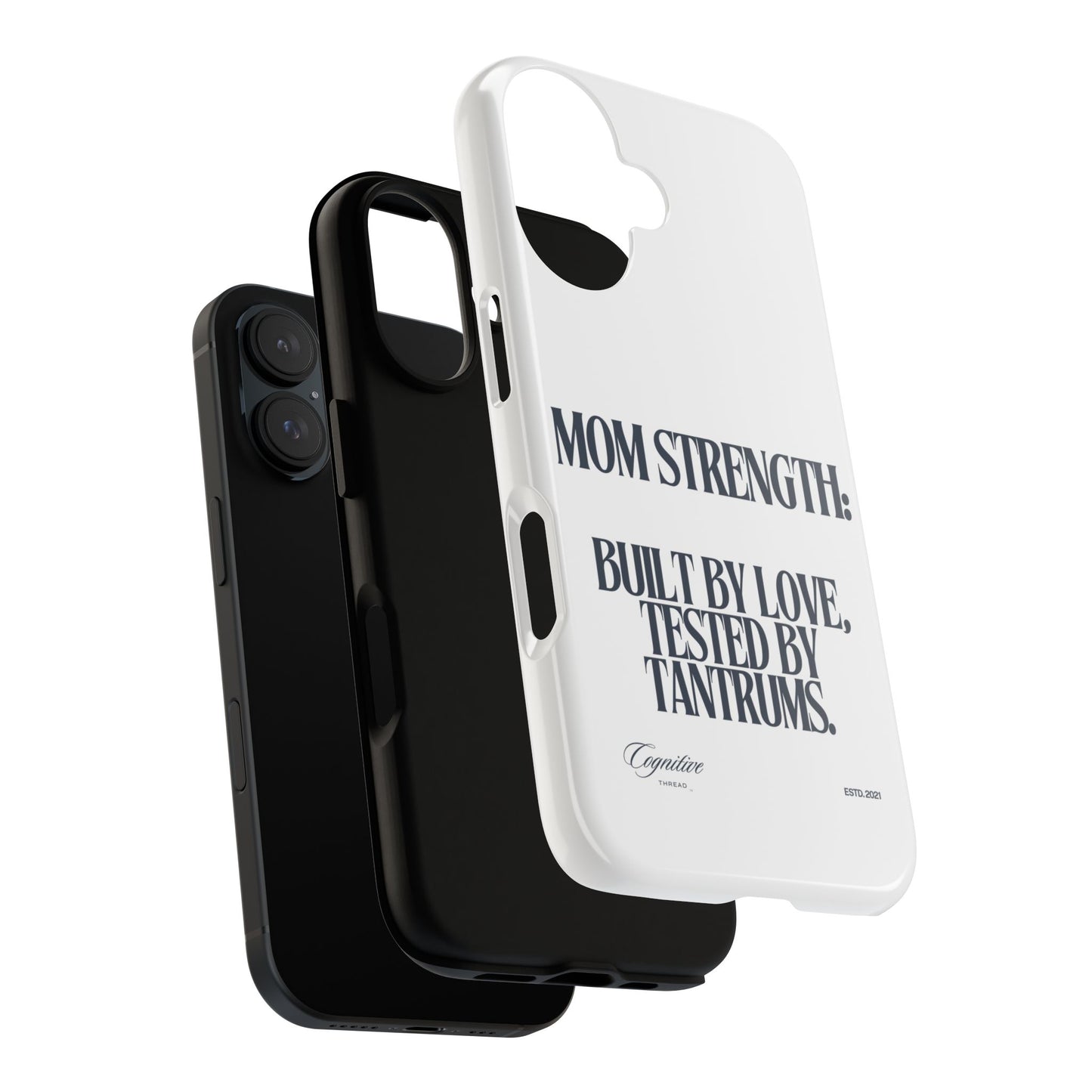 White "Mom Strength" Phone Case