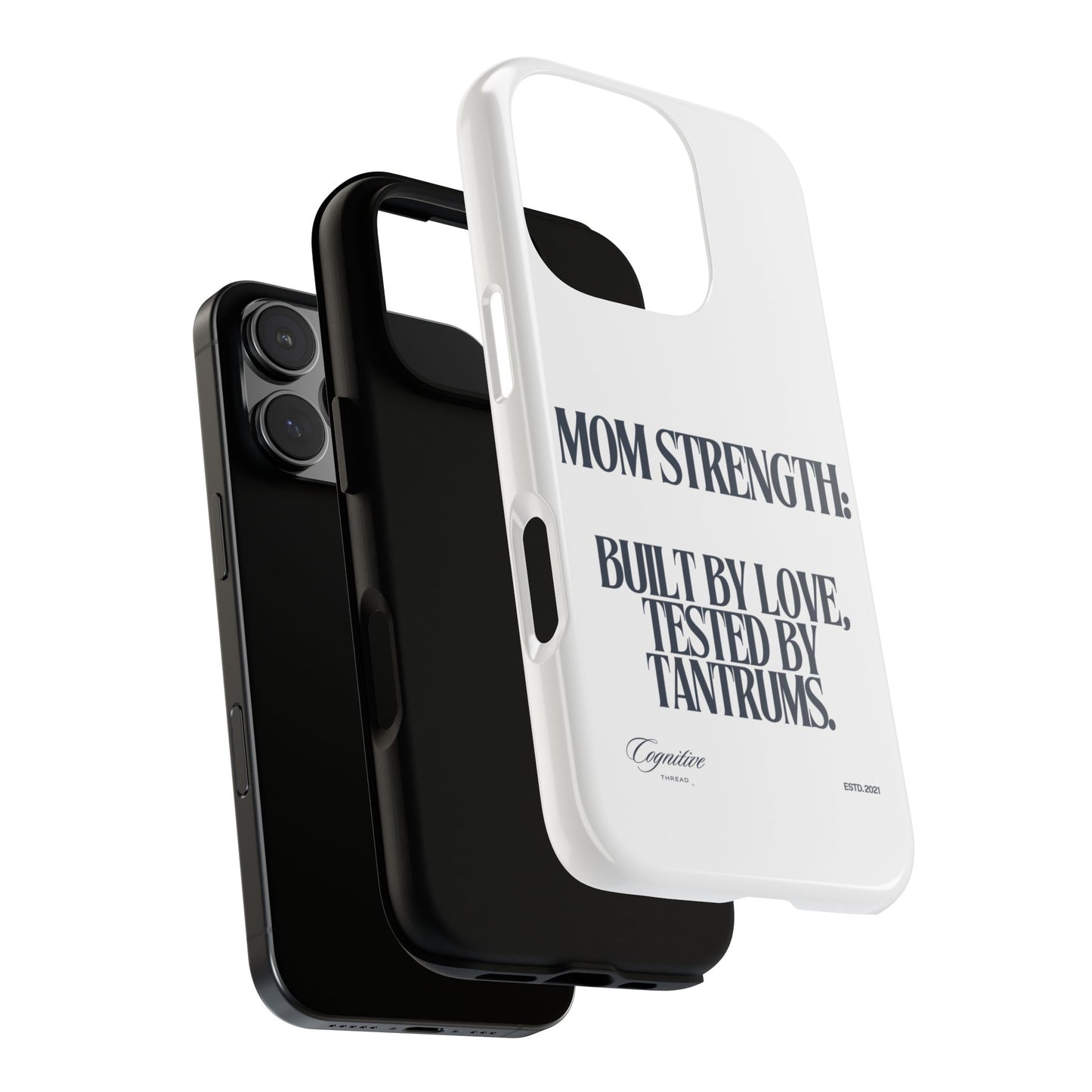 White "Mom Strength" Phone Case
