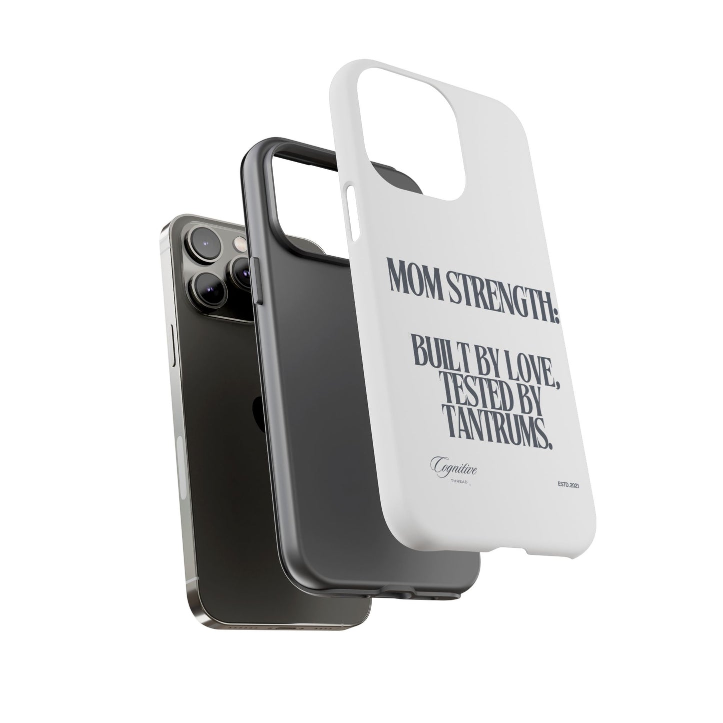 White "Mom Strength" Phone Case
