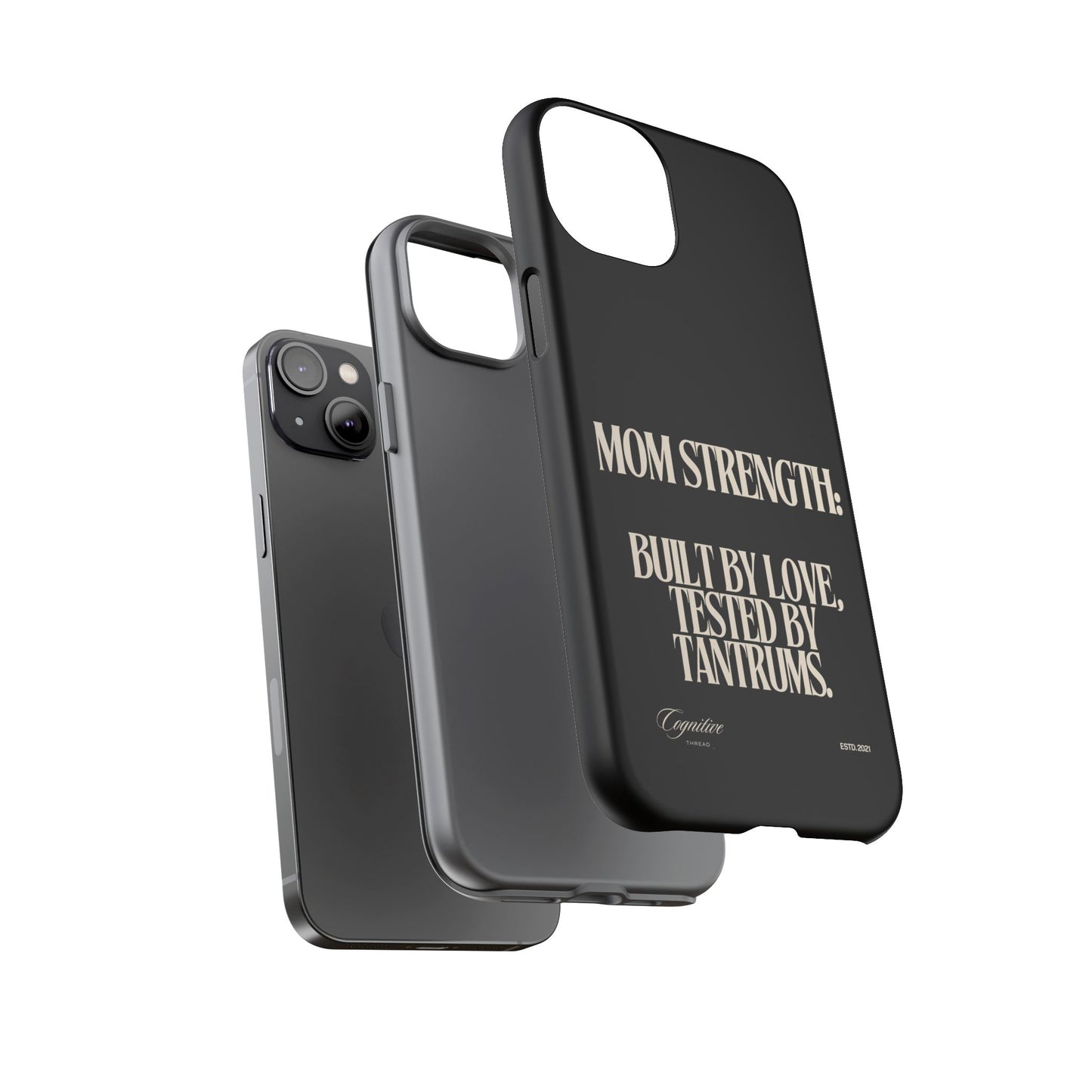Black "Mom Strength" Phone Case