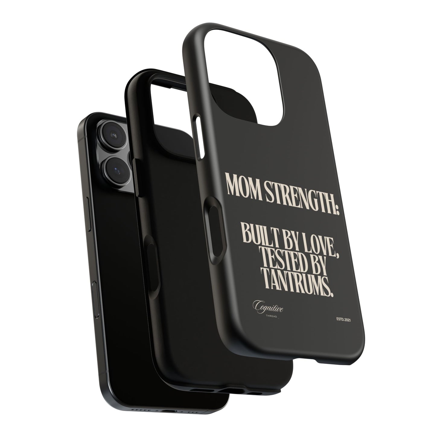 Black "Mom Strength" Phone Case