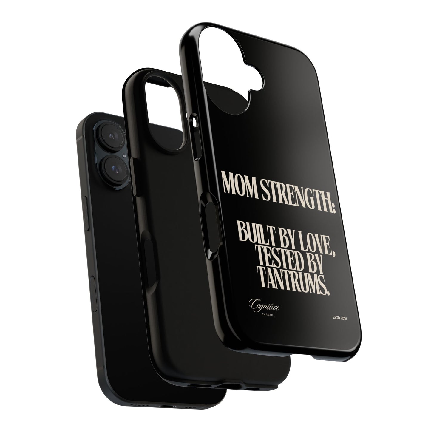 Black "Mom Strength" Phone Case