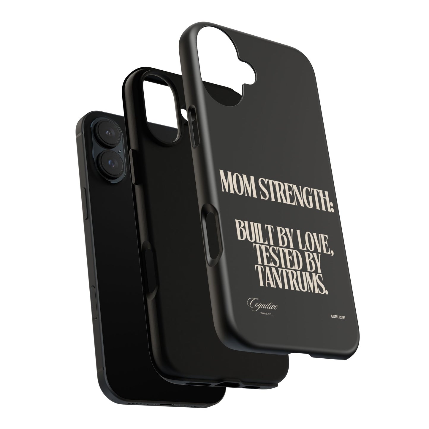 Black "Mom Strength" Phone Case