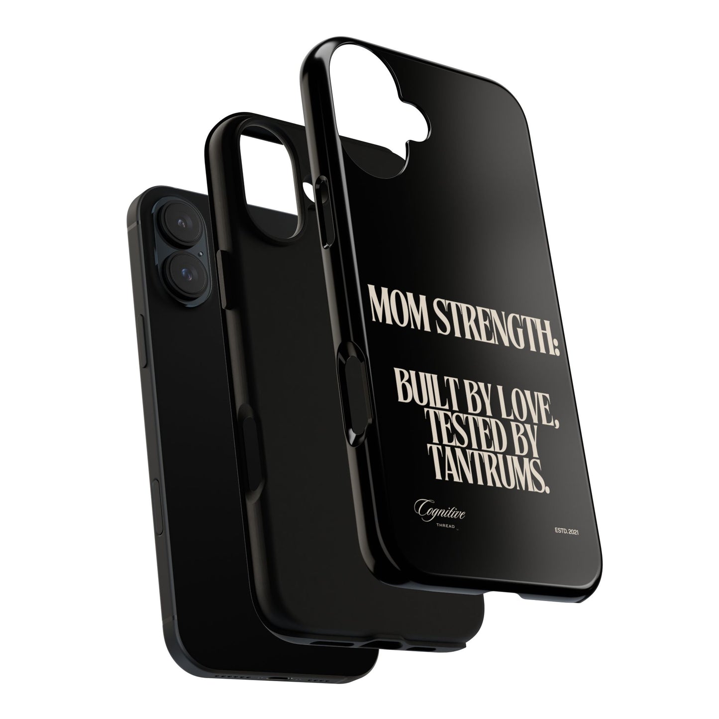 Black "Mom Strength" Phone Case