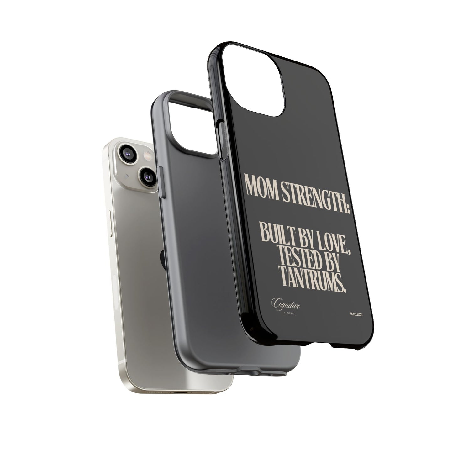 Black "Mom Strength" Phone Case