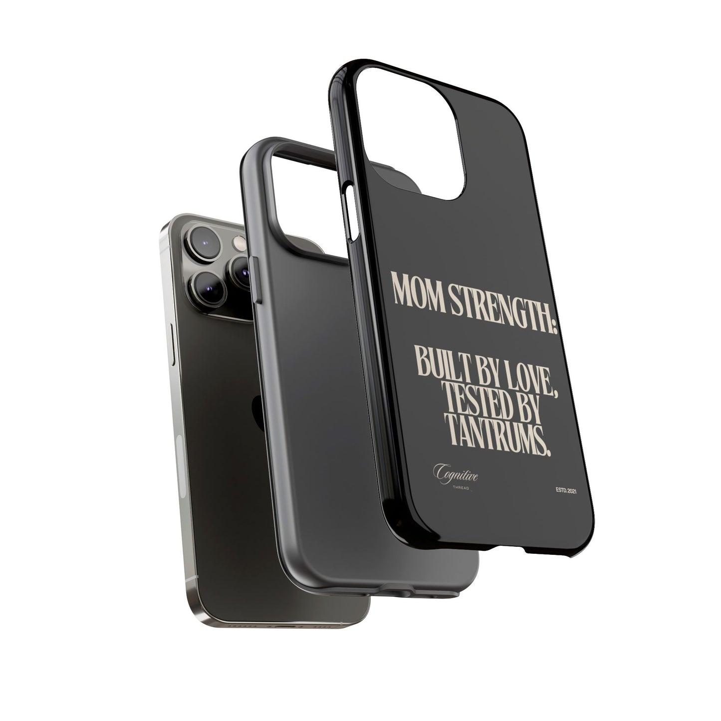 Black "Mom Strength" Phone Case