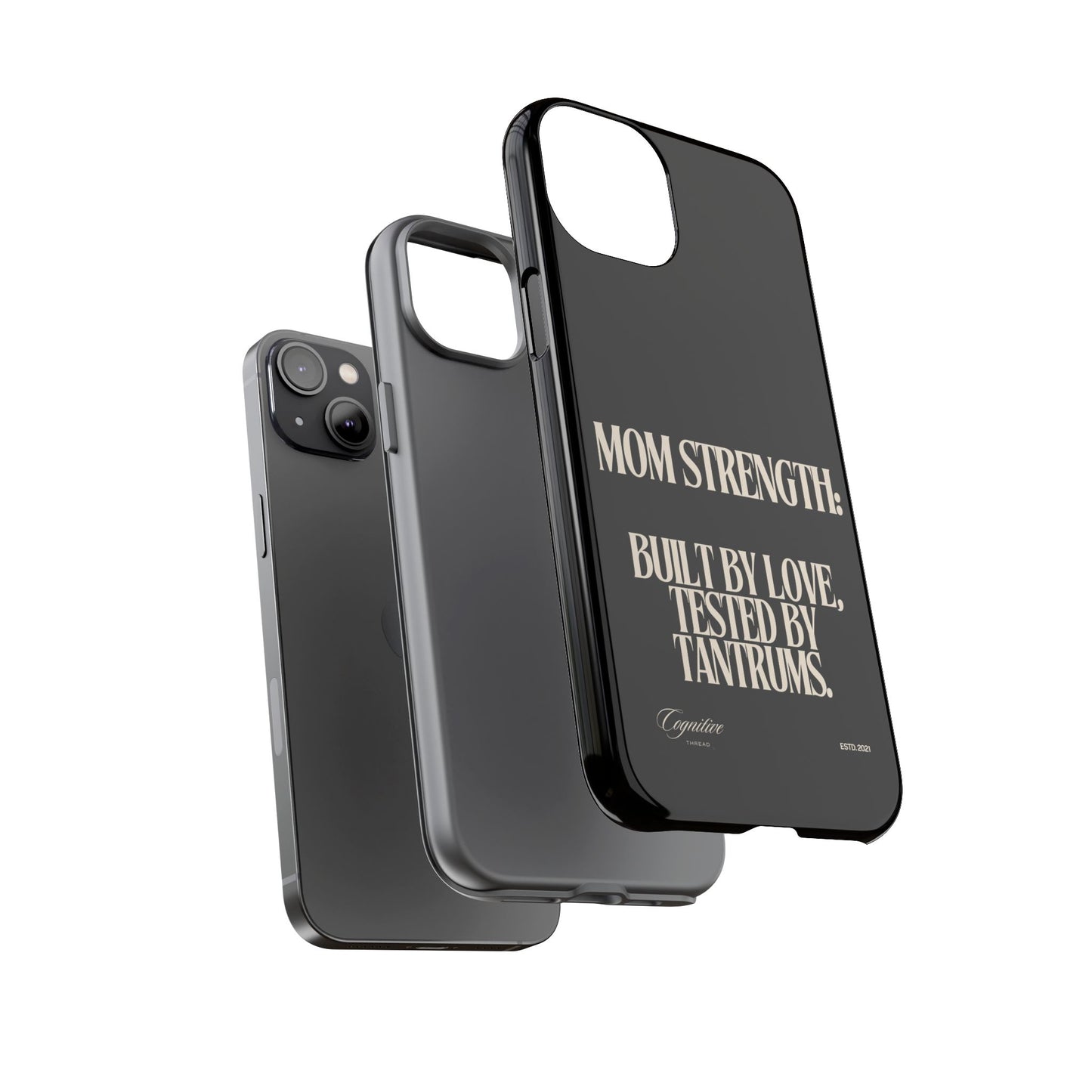 Black "Mom Strength" Phone Case