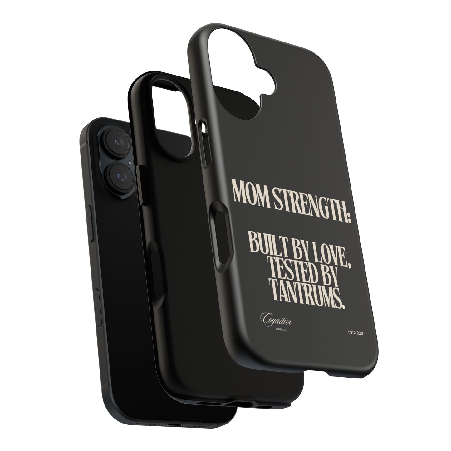 Black "Mom Strength" Phone Case