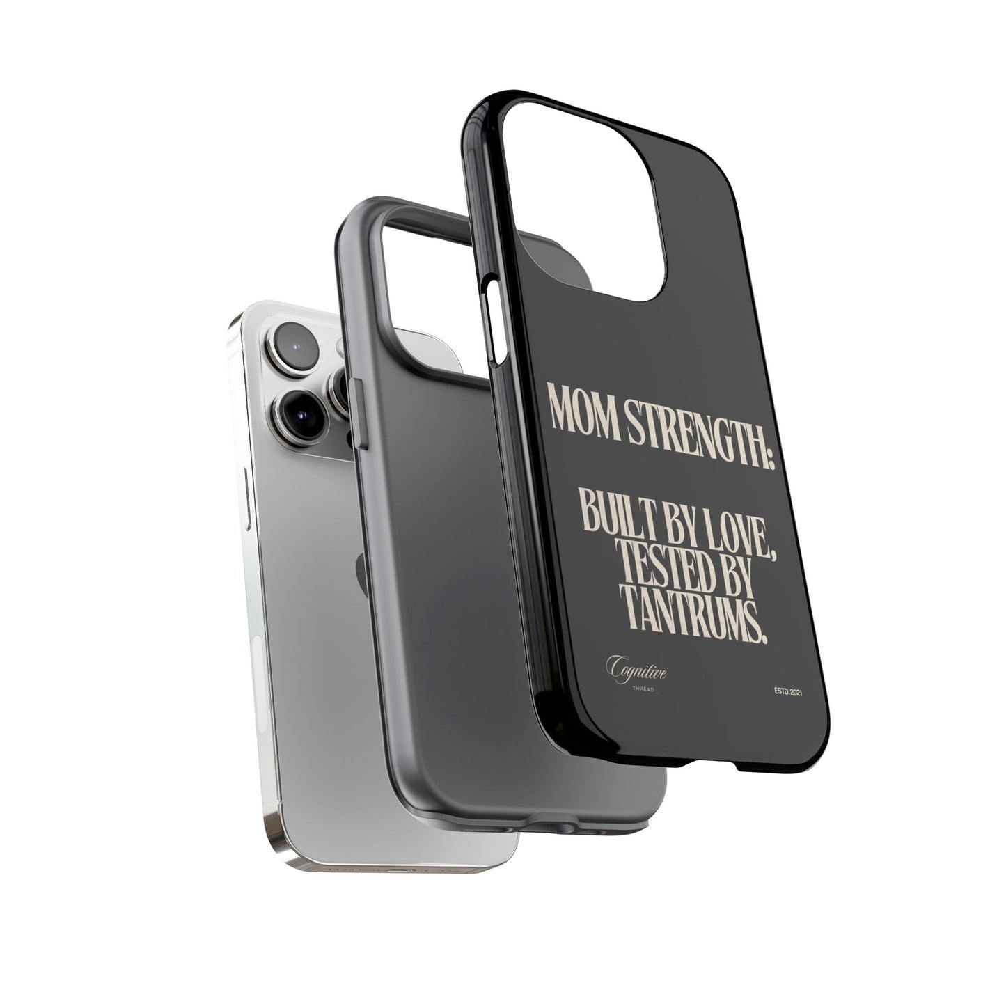 Black "Mom Strength" Phone Case