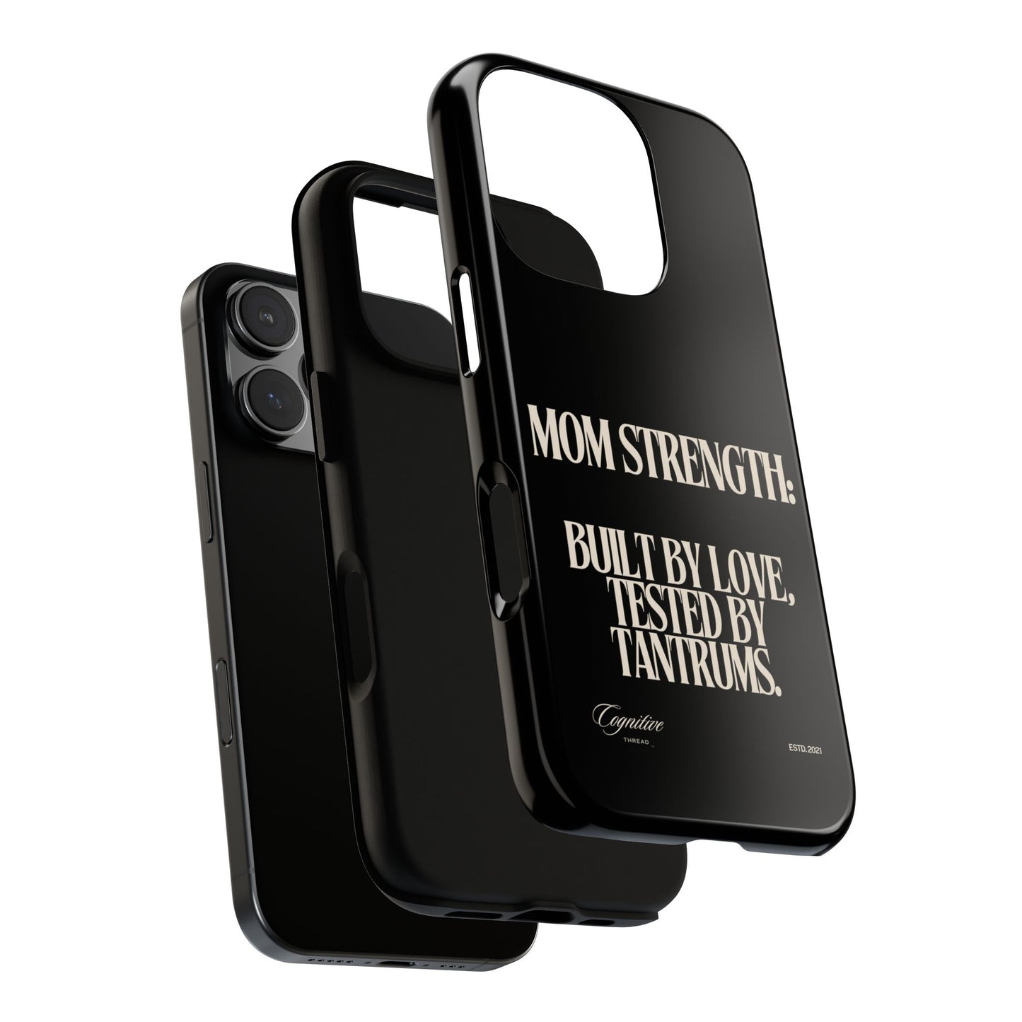 Black "Mom Strength" Phone Case