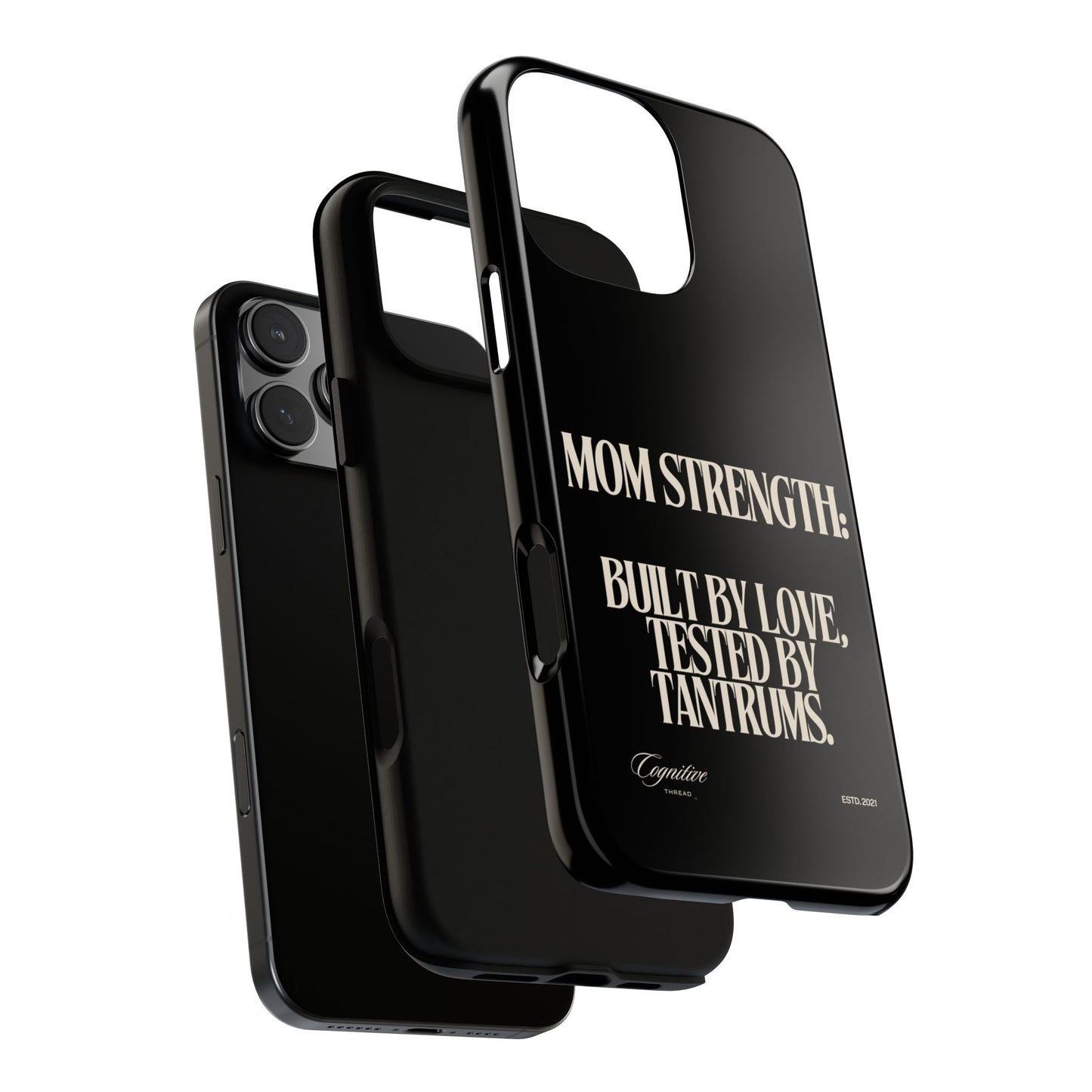 Black "Mom Strength" Phone Case